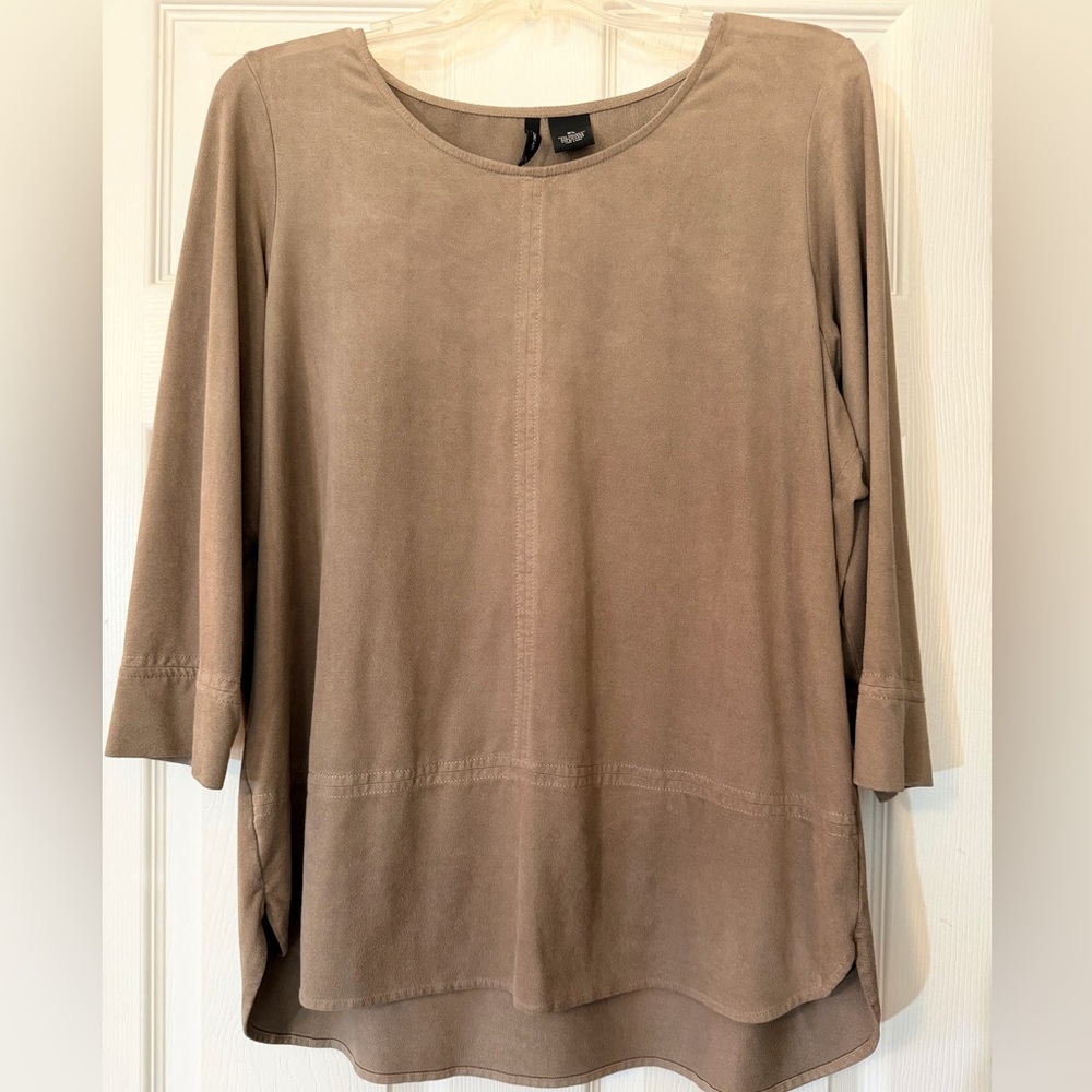 New Directions Suede Top tan size XL - Picture 10 of 10